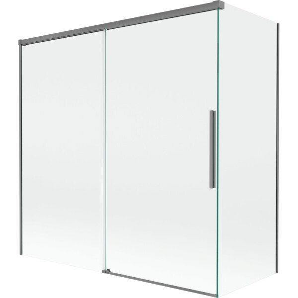MEXEN/S - Rox vanová zástěna 2-křídlová posuvná 160 + 80 x 150, transparent, grafit metal 8C9-160-080-95-00