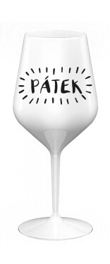PÁTEK - bílá nerozbitná sklenice na víno 470 ml