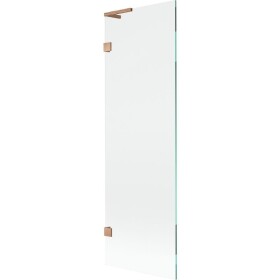 MEXEN/S - Lunar L vanová zástěna FIX 60 x 150, transparent, měď kartáčovaná 897L-060-000-65-00