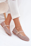 Zdobené Dámské Baletky S Páskem A Přezkou Béžové Avirae 41