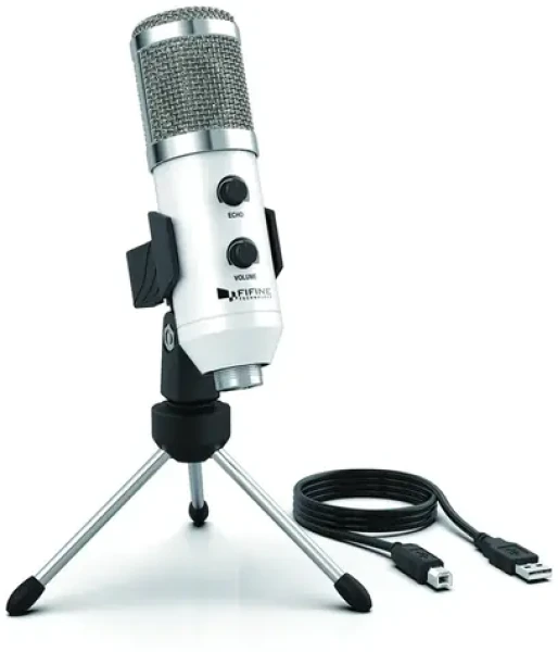 FIFINE K056A bílá / stolní mikrofon / kondenzátorový / trojnožka / USB-A (K056AW)