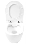 REA - Závěsná WC mísa Carter se sedátkem SLIM, rimless, bílá REA-C1400