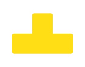 Djois podlahové samolepicí značení - tvar T, 15 x 5 cm, žluté, 10 ks