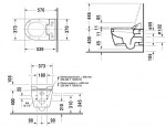 DURAVIT - ME by Starck Závěsné WC pro bidetové sedátko SensoWash, s WonderGliss, alpská bílá 25285900001