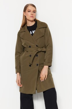 Trendyol Khaki oversize trenčkot se širokým střihem páskem