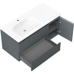 MEXEN/S - Orio koupelnová skříňka 100 cm s umyvadlem Vela levá, 2S, 1D, grafit mat/bílá mat 91A13-10047-3-BBFFF66-W23L01