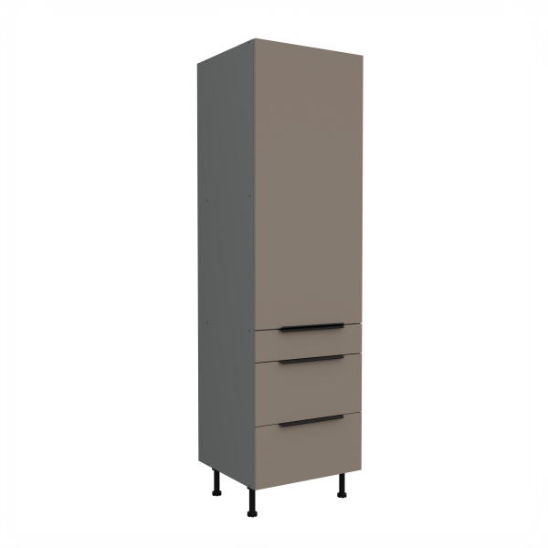 Vysoká potravinová skříňka Aria ANT 60 DKS-210 3S 1F - Premium Box Barva korpusu: Antracit, Barva dvířek: TA - Sandgrau AFM