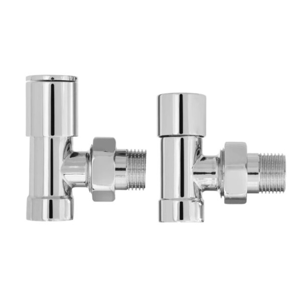CERANO Připojovací sada radiátorových ventilů - ruční - rohová - 1/2"/1/2"- chrom