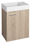 Aqualine ZOJA skříňka s keramickým umyvadlem 40x22 cm, dub platin 51049DP-02