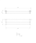 OMNIRES - ART LINE držák ručníků dvojitý, 65 cm měď retro /ORB/ AL53226ORB
