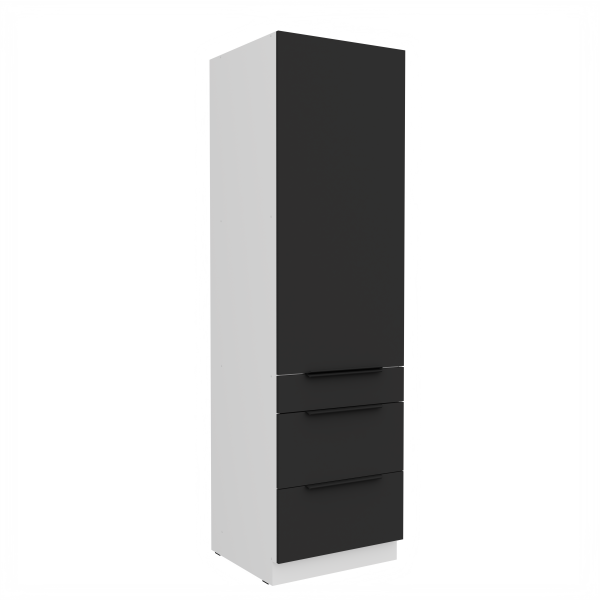 Vysoká potravinová skříňka Aria 60 DKS-210 3S 1F - Premium Box Barva korpusu: Bílá, Barva dvířek: BL - Black AFM