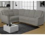 Rohová sedací souprava Bruno, světle šedá látka, levý roh