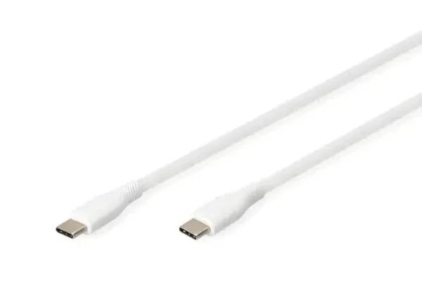 Digitus USB-C kabel bílá / Datový kabel / silikonový / USB 2.0 / PD 60W / 0,5 m (AK-300341-005-W)