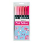 Tombow ABT Dual Pen Brush sada oboustranných štětcových fixů - Pink Edition 6 ks