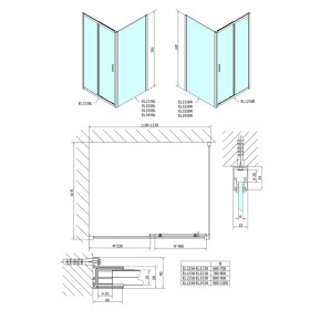 POLYSAN - EASY obdélníkový sprchový kout 1200x800 L/P varianta, sklo Brick EL1238EL3238