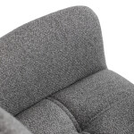 Židle jídelní, světle šedá látka, černý kov