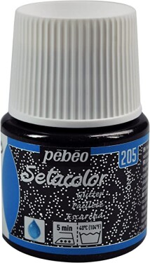 Pébéo Barva na textil Setacolor Light glitter 45 ml - Černá onyx 205