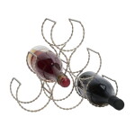 MADAM STOLTZ Kovový stojan na víno Steel, stříbrná barva, kov