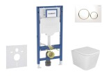 GEBERIT - Duofix Set předstěnové instalace, klozetu Arkas I sedátka softclose, tlačítko Sigma20, bílá/pozlacená SANI11CA3154B