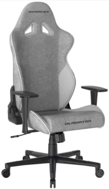 DXRacer GLADIATOR Herní židle šedo-bílá látková / 125-134 cm / látka / 130 kg / Područky (1052840)