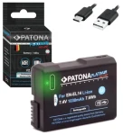 PATONA baterie pro foto Nikon EN-EL14/EN-EL14A 1030mAh / Li-Ion / Platinum / USB-C nabíjení (PT1400)