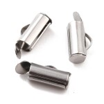 Nerezové zakončovací trubičky - 13 x 6 mm - platinové - 1 ks