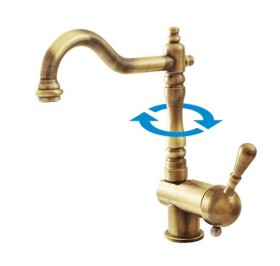 RAV Slezák - LABE - Umyvadlová/dřezová baterie bez výpusti, Stará mosaz (Bronz), 1/2" L408.5/8SM