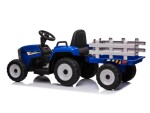 Mamido Elektrický traktor s vlečkou T2 modrý 12V7Ah EVA kola