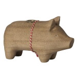 Maileg Svícen Wooden Nature Pig Small, přírodní barva, dřevo