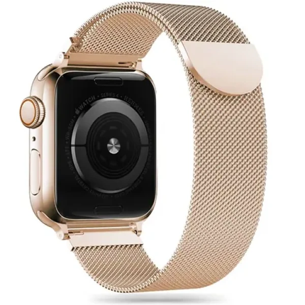 Tech-Protect MilaneseBand zlatá / Řemínek milánský tah / pro Apple Watch Series 4-9, SE, Ultra 1 a 2 / 42/44/45/49 mm