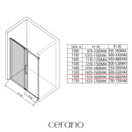 CERANO - Sprchový kout Lantono - levá - 8 mm - Soft-Close - chrom, mléčné sklo - 160x80 - posuvný CER-665404
