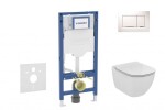 GEBERIT - Duofix Set předstěnové instalace, klozetu Tesi a sedátka, tlačítko Sigma30, bílá/chrom SANI11CD3120