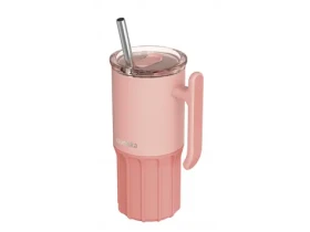 Quokka Nerezový termohrnek s brčkem Umi Peachy Pink 720 ml (40093QO)