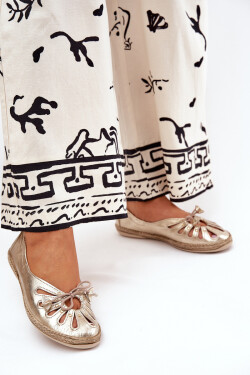 Ploché baleríny z přírodní kůže Zazoo 10179 zlaté 39