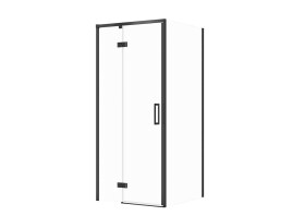 CERSANIT - SET C103 Sprchový kout Larga, levý, 90x80x195, černý, čiré sklo S601-304