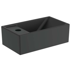 IDEAL STANDARD - Tempo Umývátko 37x21 cm, bez přepadu, otvor pro baterii vlevo, černá E2113V3