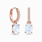 Royal Fashion náušnice 18k zlato Vermeil MOON-ED-13-ROSEGOLD-TOPAZ