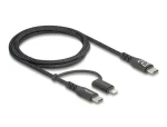 DeLock USB-C - USB-C/Lightning černá / Kabel / 2v1 / MFi / USB PD 60W / 1 m (81170)