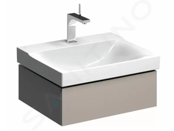 GEBERIT - Xeno 2 Skříňka pod umyvadlo 600 mm, zásuvka s LED svítidlem, šedobéžová 500.505.00.1