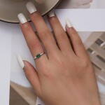 Stříbrný prsten se zirkony Marcelle, stříbro 925/1000, Zelená