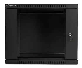 Lanberg WF01-6409-10B černá / Nástěnný rozvaděč / 19" / 9U / 600×450 mm / skleněné dveře / flat pack (WF01-6409-10B)