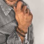 Inspirace 137 - Pánský set šperků – pravá kůže, tygří oko a chirurgická ocel