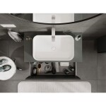 MEXEN/S - Rivel koupelnová skříňka pod umyvadlo 90 cm s deskou, 1 šuplík, reliéf , grafit mat 91A20-09047-1-BFC66
