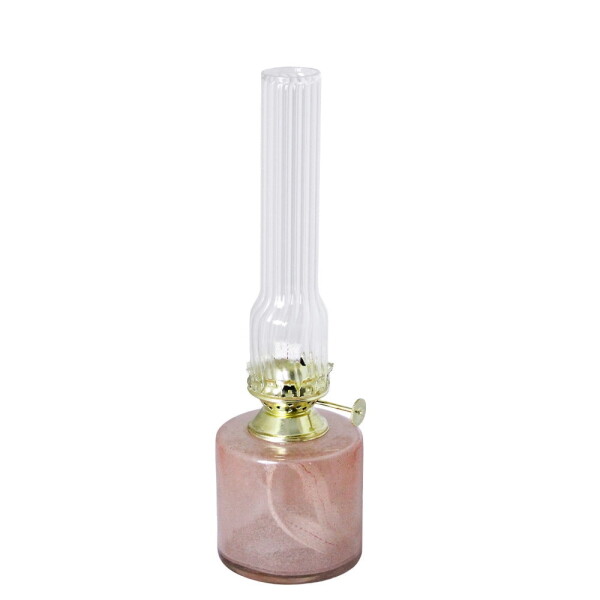 Strömshaga Petrolejová lampa Elvira Ash Pink Small, růžová barva, sklo