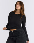 Tričko Organic Basics Everyday Regular Long Sleeve Tee Black