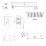 AQUALINE - RITMO podomítkový sprchový set s pákovou baterií, 3 výstupy, chrom RT043-01