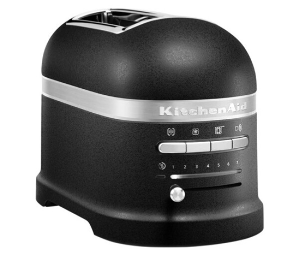 KitchenAid Artisan 5KMT2204EBK toustovač černá litina, 2 topinky, auto senzor, 7 stupňů, bagel, rozmrazování