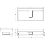 MEXEN - Box-A skříňka pro umyvadlo 90, 1 šuplík, dub 91AX0-0900-235-1-81