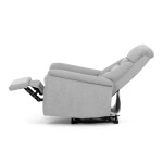 Polohovací křeslo s elektrickým ovládáním, potah stříbrná látka