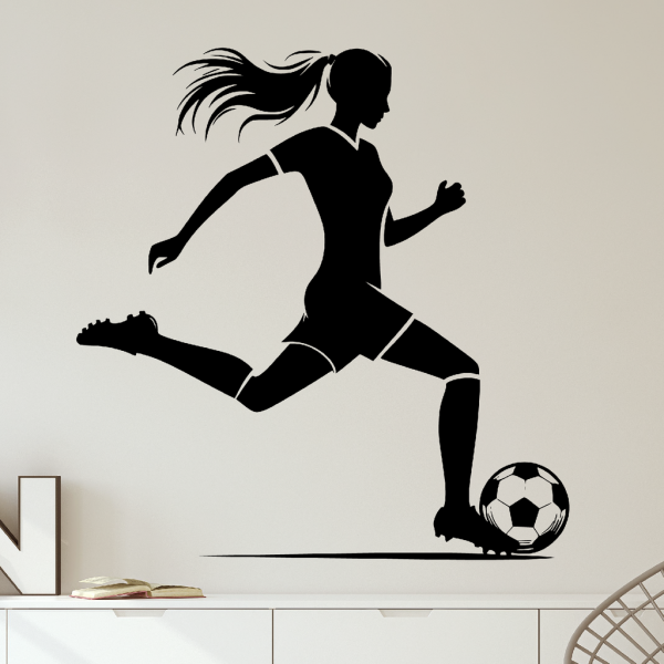 Samolepka Fotbalistka Barva: černá, Velikost: 60 x 63 cm